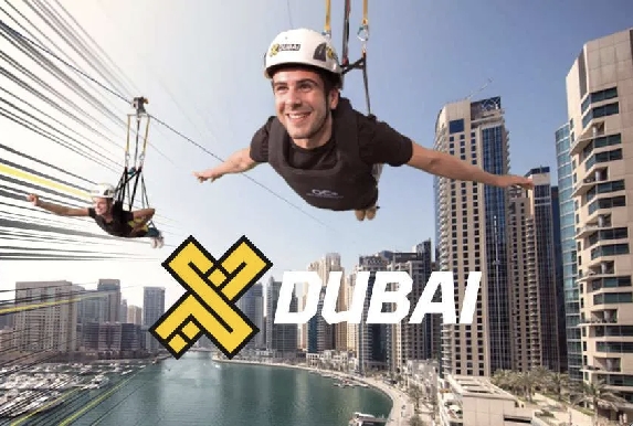 XLine Dubai Marina - The World's Longest Urban Zipline (Images & Video Recording of the Jump Included)