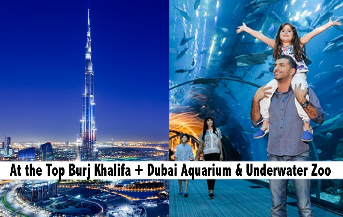 Burj Khalifa At the Top, Dubai Aquarium & Underwater Zoo Tickets