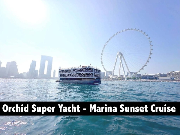 Orchid Super Yacht Sunset Cruise - 2.5 hours of Cruising in Dubai Marina with Food & Drinks
